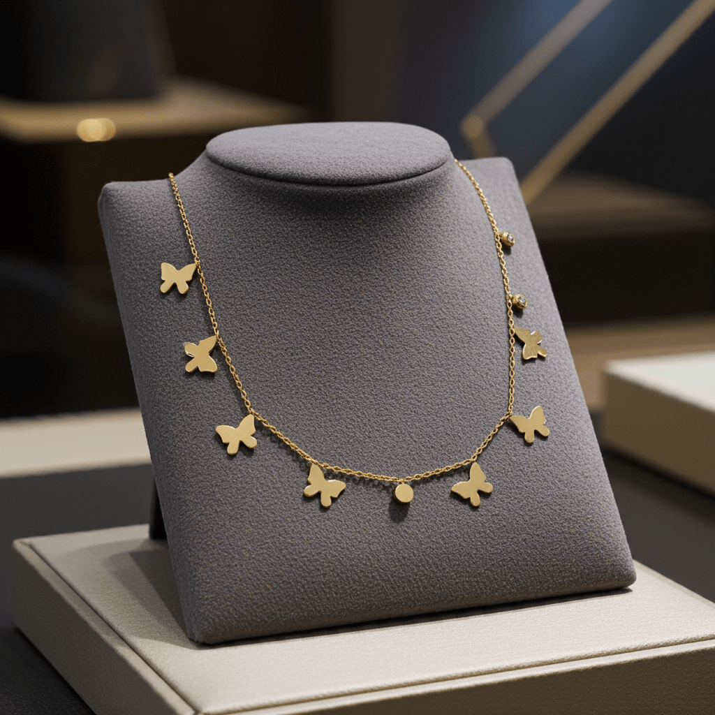 18K Gold Plated Butterfly Charms Necklace