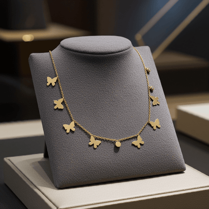 18K Gold Plated Butterfly Charms Necklace