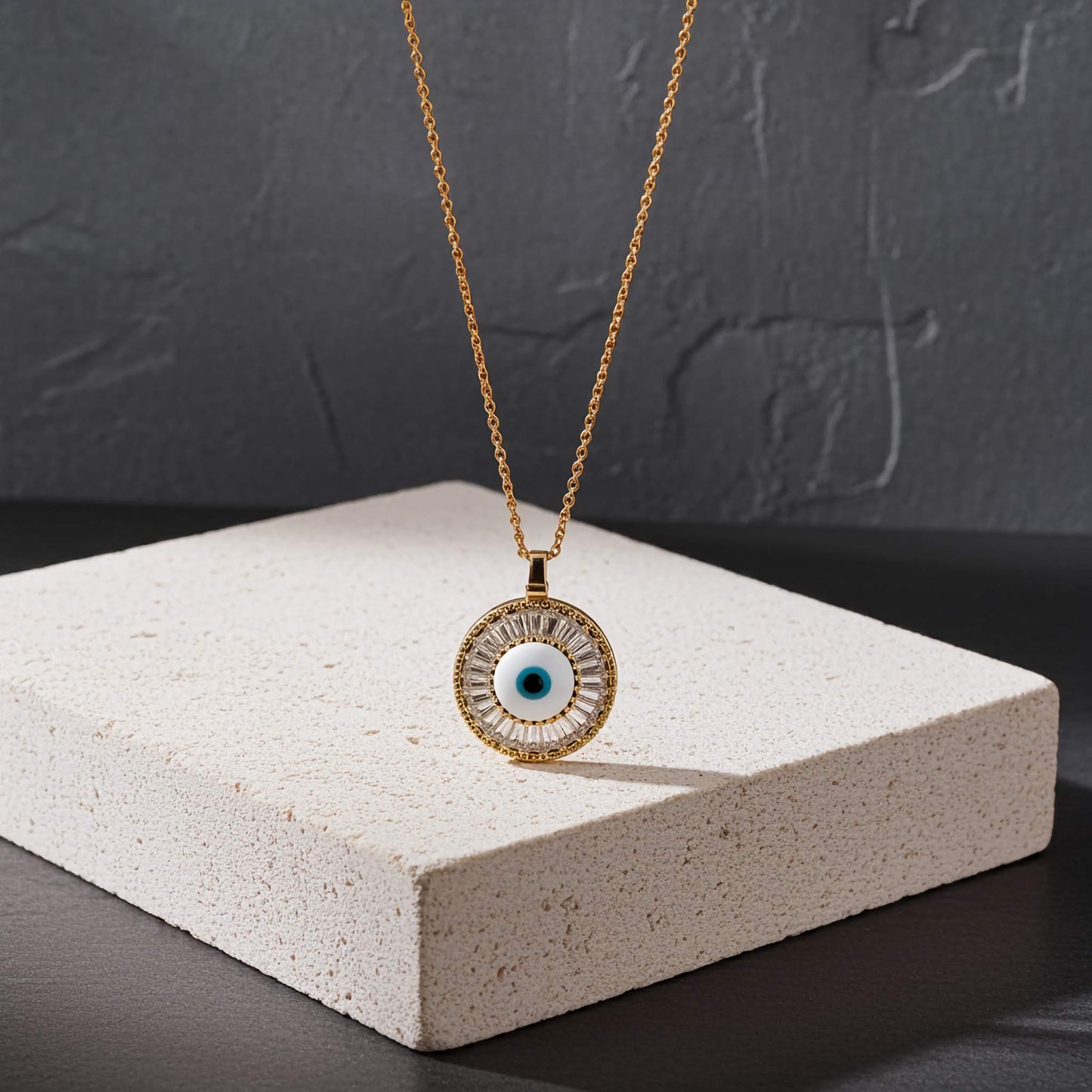 Evil Eye Gold Plated Pendant Necklace