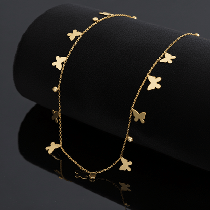 18K Gold Plated Butterfly Charms Necklace