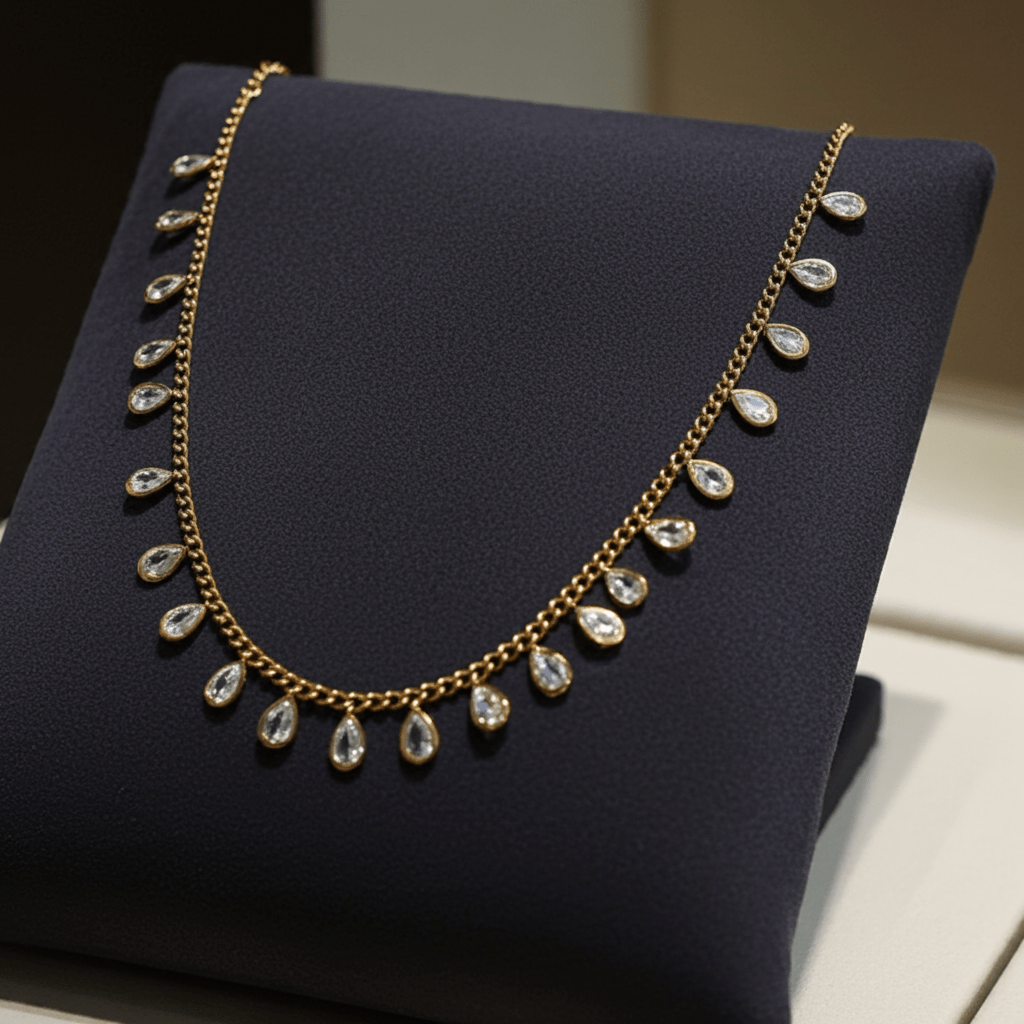 Cubic Zirconia Necklace 18k Gold