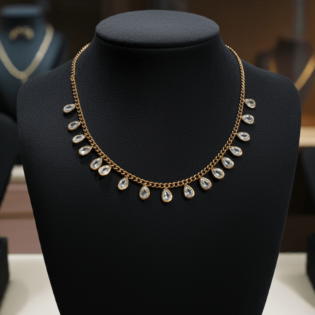 Cubic Zirconia Necklace 18k Gold