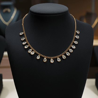 Cubic Zirconia Necklace 18k Gold