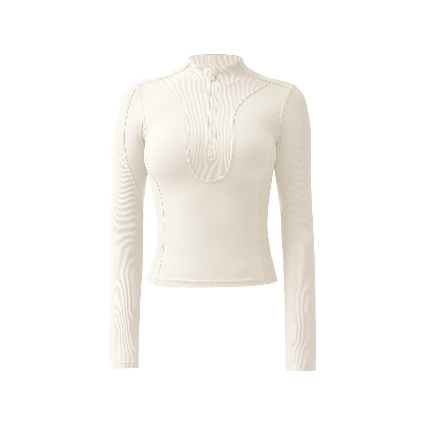 Long sleeve gym top for women Slim fit Half Zip Fitness Workout Top