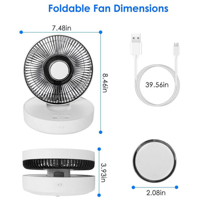 Foldable Rechargeable Portable Remote Control Desk Fan