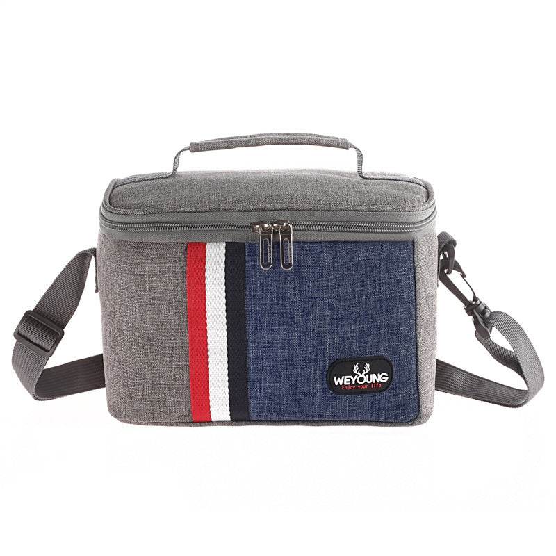 Striped Insulated Lunch Bag – Stylish Portable Tote for Work