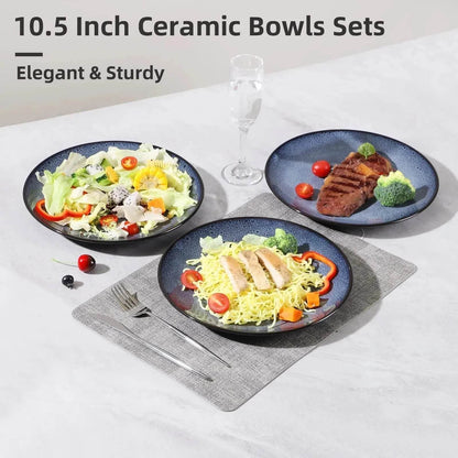 Buy 6pcs Flat Ceramic Dinner Plates