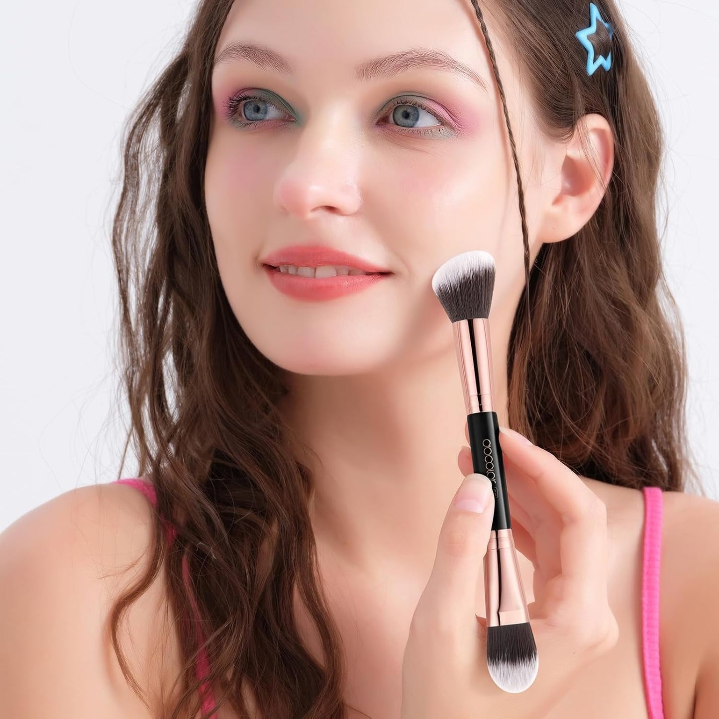 Makeup Brushes 6Pieces Double Sided Makeup Brushes Set Professional Foundation Eyeshadow Travel Make up Brushes Kits