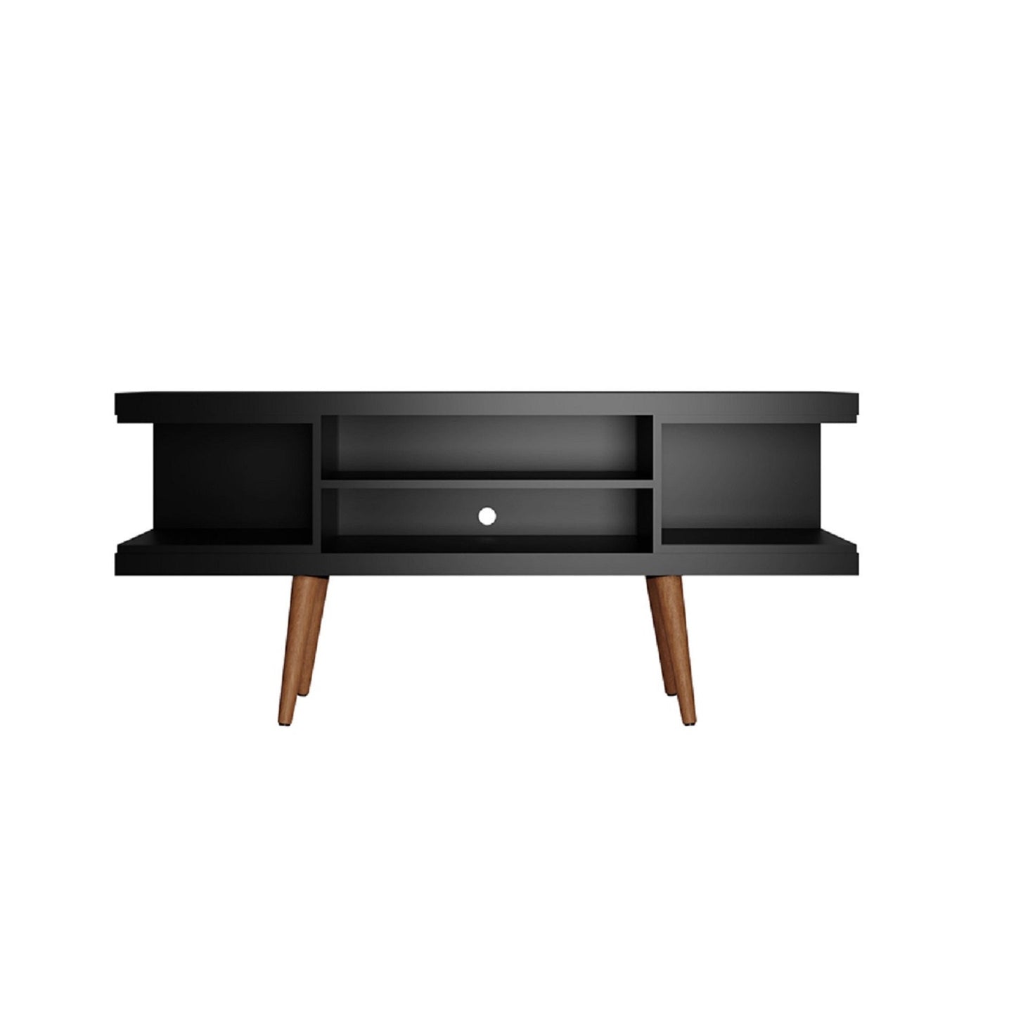 Eureka Modern 53.14" TV Stand with 4 Shelves - Black/Maple Cream
