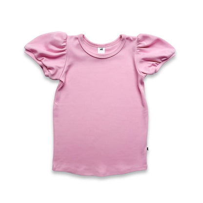 Kids Bamboo Puffed Sleeve T-Shirt | Taffy Pink