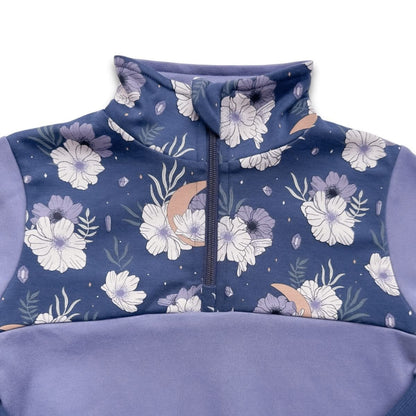Youth Bamboo Fleece Half-Zip | Ash With Night Sky