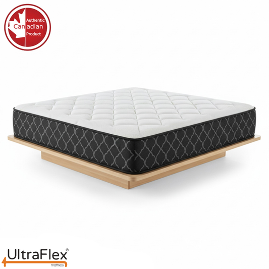 Matelas hybride à ressorts ensachés fermes UltraFlex® SUMMIT – Soutien orthopédique fabriqué au Canada avec mousse infusée de gel rafraîchissant, dessus matelassé, confort respirant et hypoallergénique, soutien des bords et isolation des mouvements