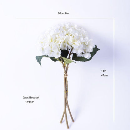 Bouquet d'Hortensias Artificiels Blancs Encino 45,7 cm X 20,3 cm (Lot de 3)
