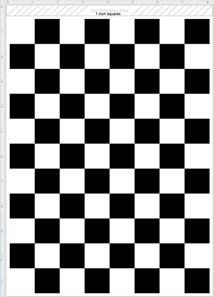 Edible Checker Pattern Sheet - Black White Squares Cake Topper