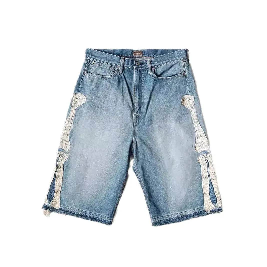 Hip Hop Shorts - Bones Shorts Design Denim Shorts for Men - Jeans shorts