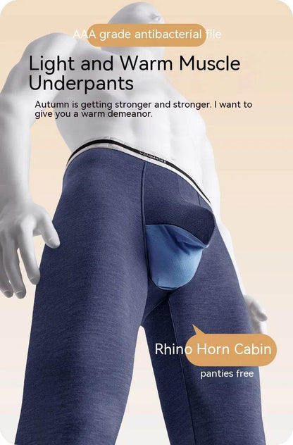 Rhinoceros Horn Big Bag Autumn Long John Pouch panties men's underwear