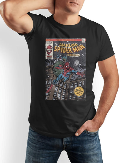 Authorized Disney Marvel Spider-Man Stitch Pooh Bear Graphic Adult Classic Characters Avengers Superhero Theme Men's T-Shirt