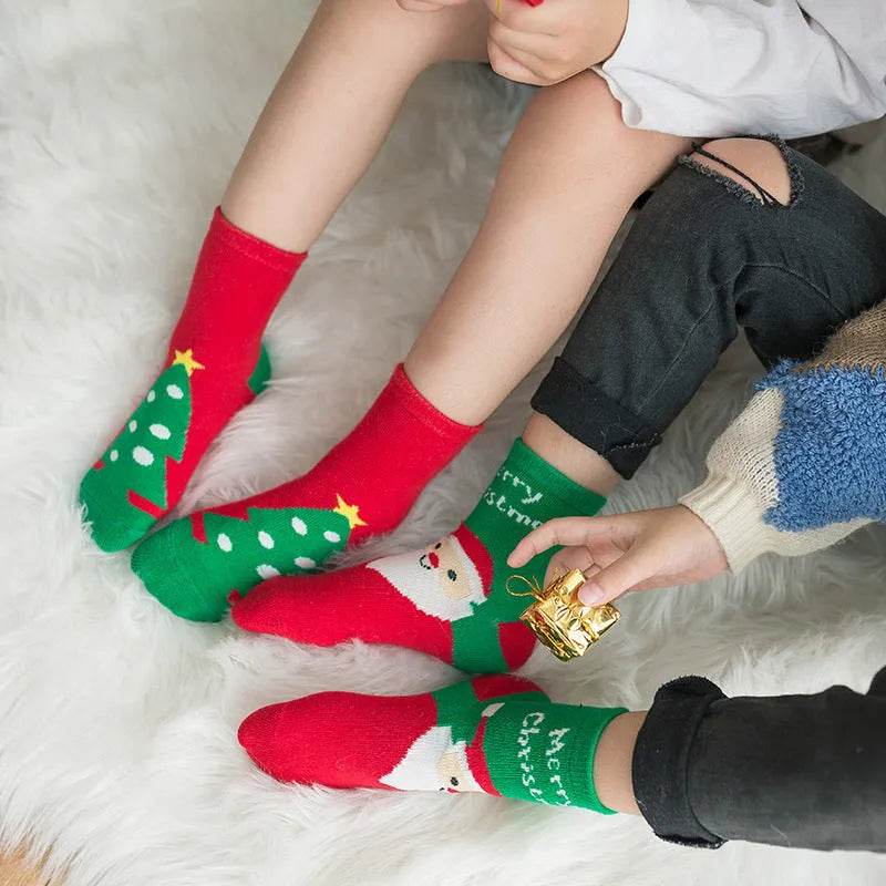 Chaussettes de Noël simples mi-mollet pour enfants