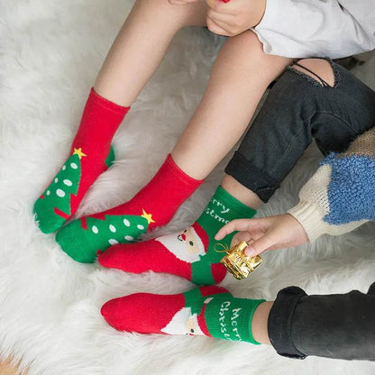 Chaussettes de Noël simples mi-mollet pour enfants