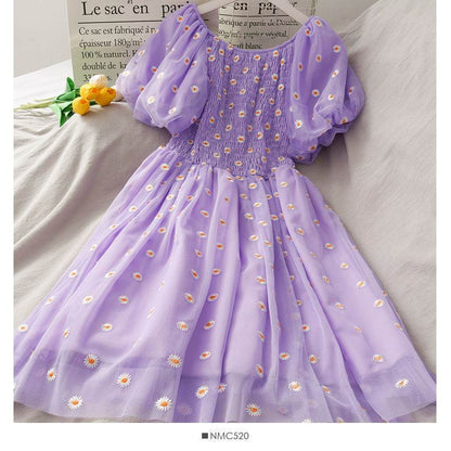 Robes Femme Eté Col en V Imprimé Floral Bohème Plage Vacances Mini Robe