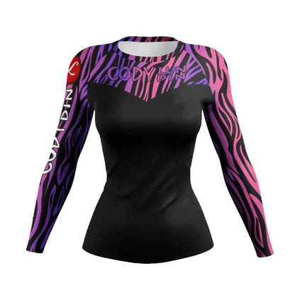 Printed Slim Fit Long Sleeve Workout Tops for Women
