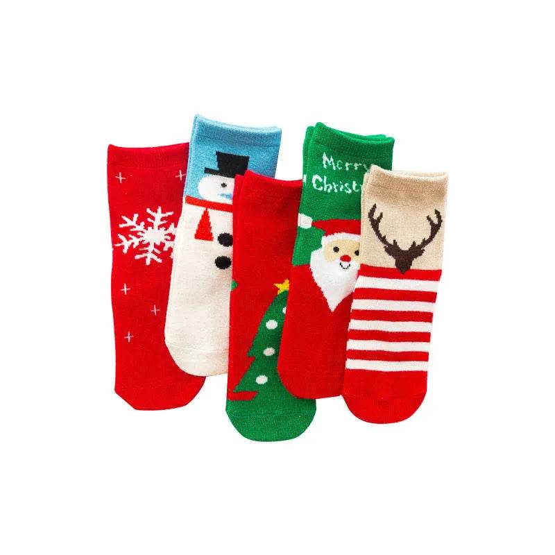 Chaussettes de Noël simples mi-mollet pour enfants