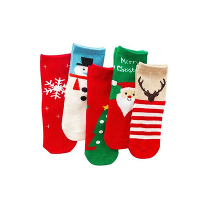 Chaussettes de Noël simples mi-mollet pour enfants