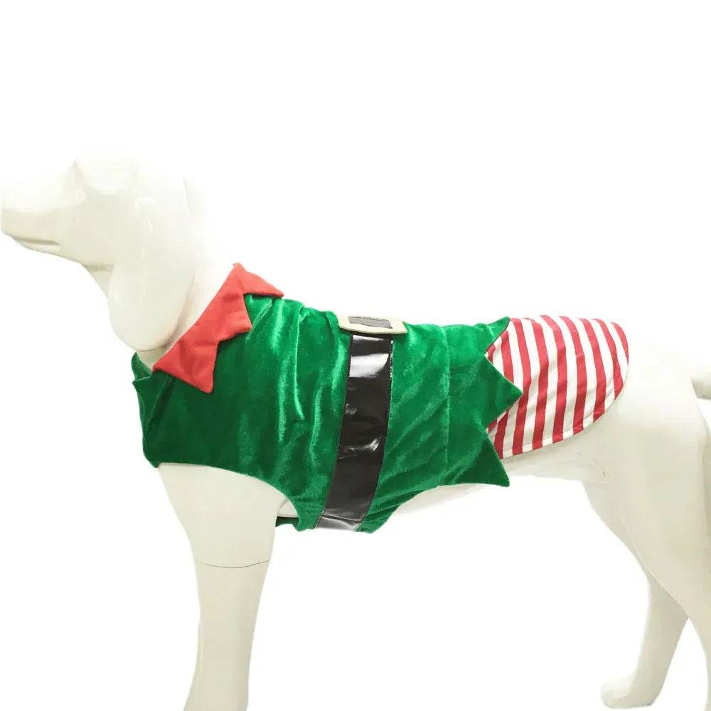 Costume de Noël pour chien, Elfe vert, Vêtements de Noël tendance