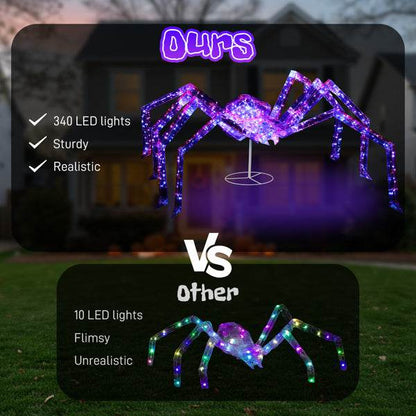 3ft Prism Spider, Illusion, 340 Purple Copper Wire Light, 4.5V 3.6W Halloween Standing Decoration US Specification