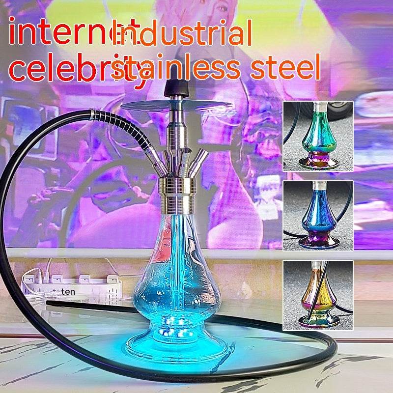 Arabic Hookah Full Set Bar Kettle Stainless Steel Large Single And Double Tube