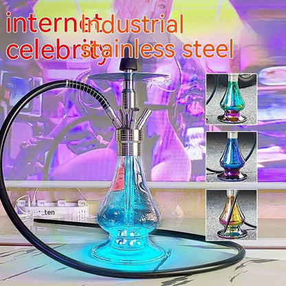 Arabic Hookah Full Set Bar Kettle Stainless Steel Large Single And Double Tube