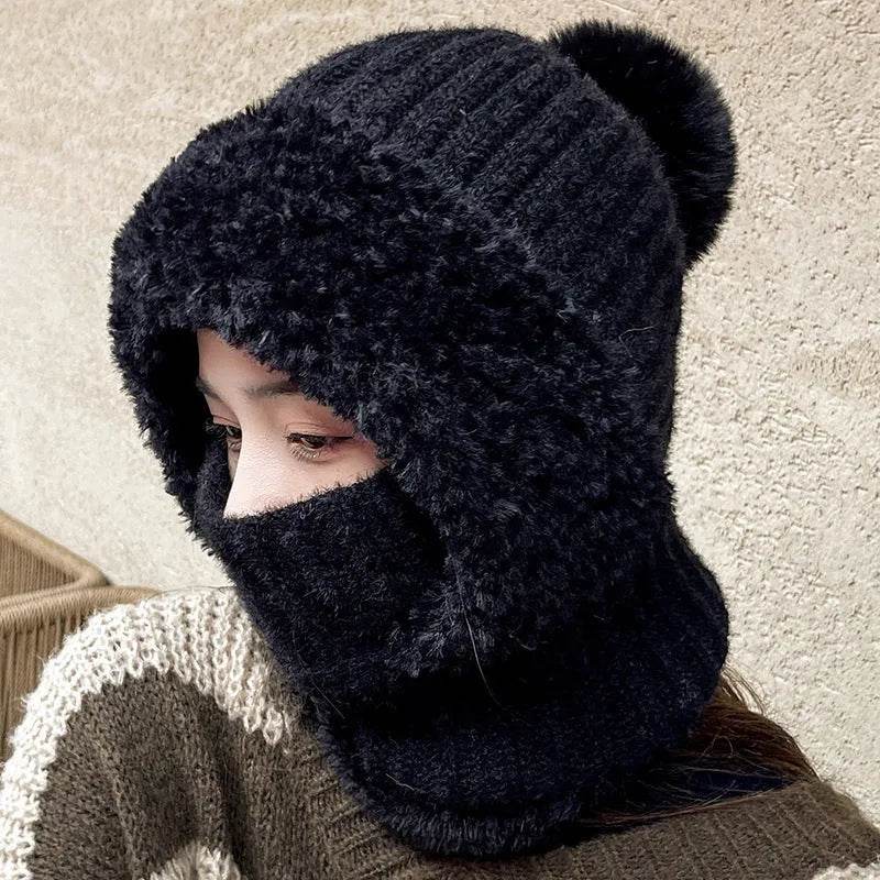 Multifunctional One-piece Hat Neck Protection Bandana Warm Fleece Winter Balaclava