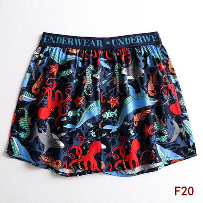 Cartoon Printed Cotton Men's Underwear Loose Boxer Short Breathable