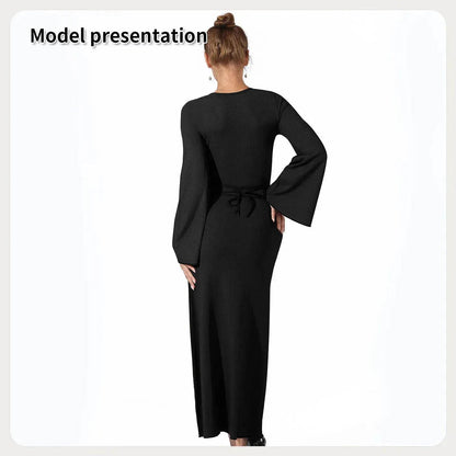 Women's Fashion Simple Plain Long Dress
