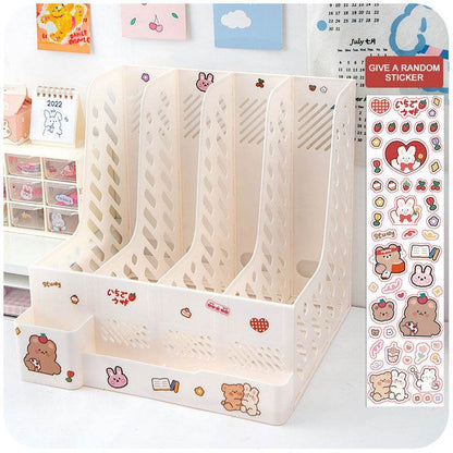 Plastic Desk Organizer File Tray Book Stand Office Rack