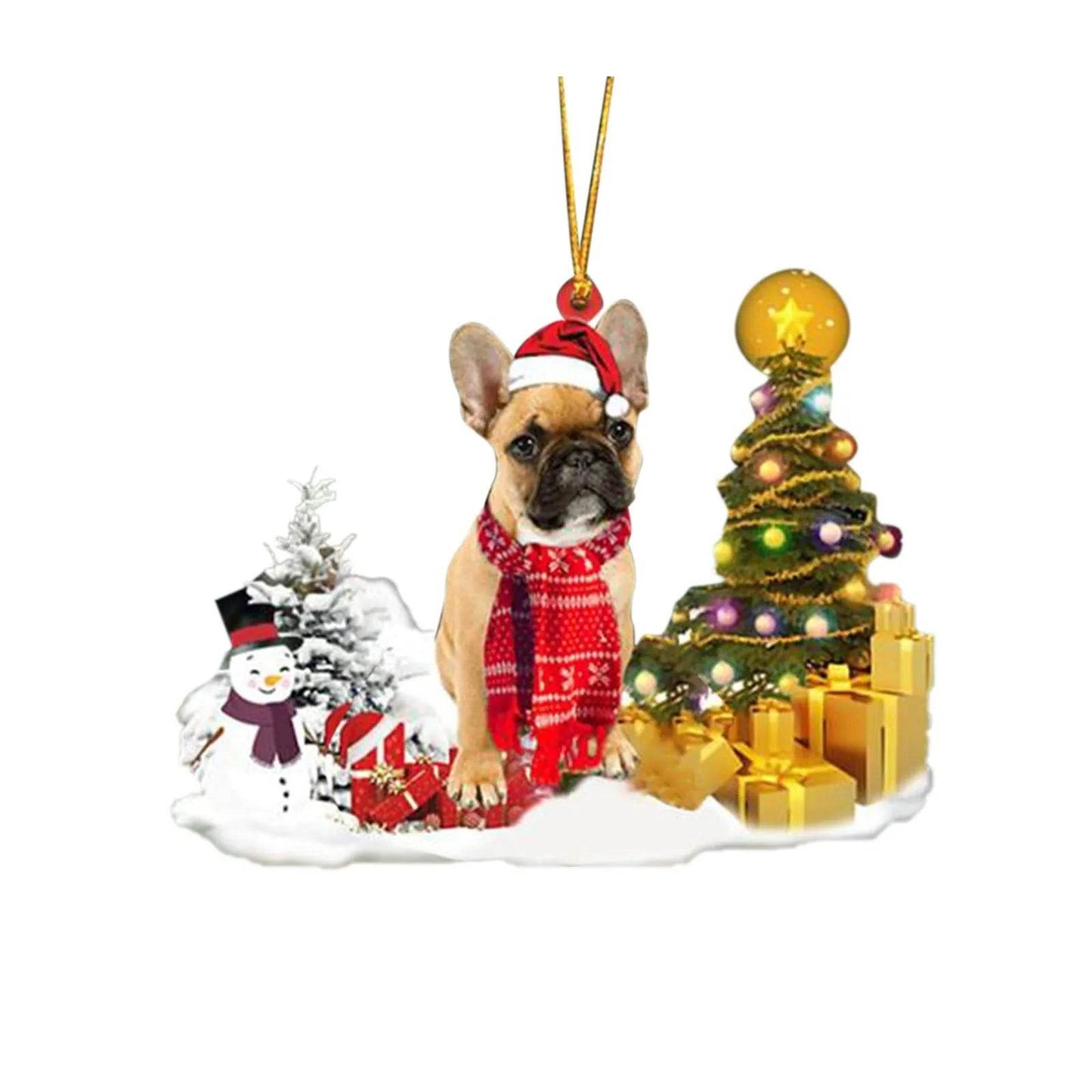 Christmas Family Puppies Decorate Trees With Lights