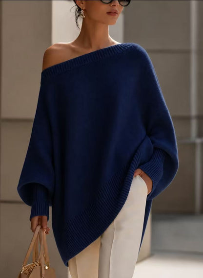 Women’s Thick Knit Pullover Sweater – Warm Casual Autumn & Winter Long-Sleeve Top