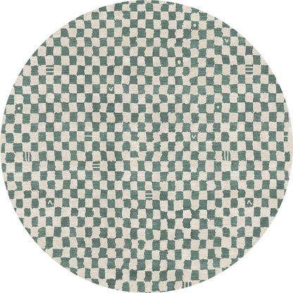 Metro Checkered Slate Green Rug