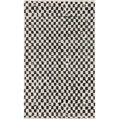 Metro Checkered Black & White Rug