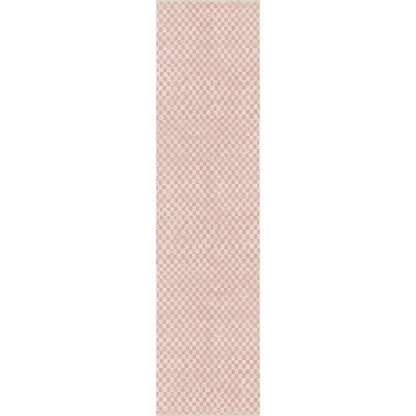 Metro Checkered Malibu Pink & White Rug
