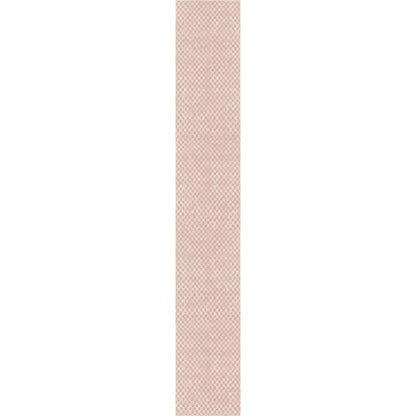 Metro Checkered Malibu Pink & White Rug