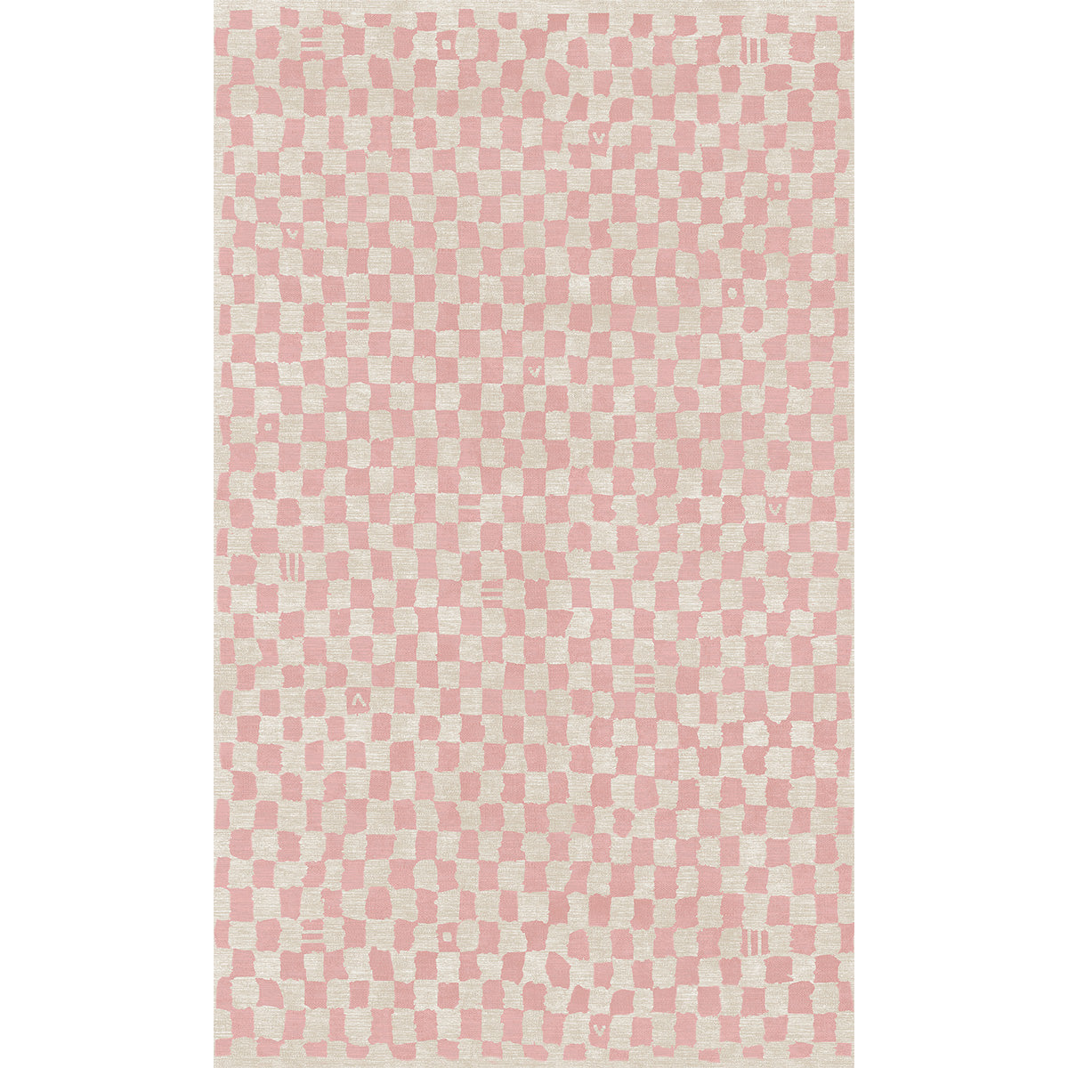 Metro Checkered Malibu Pink & White Rug