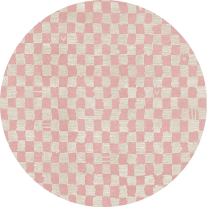 Metro Checkered Malibu Pink & White Rug