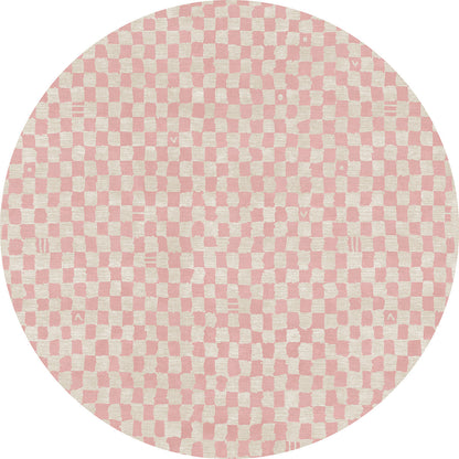 Metro Checkered Malibu Pink & White Rug