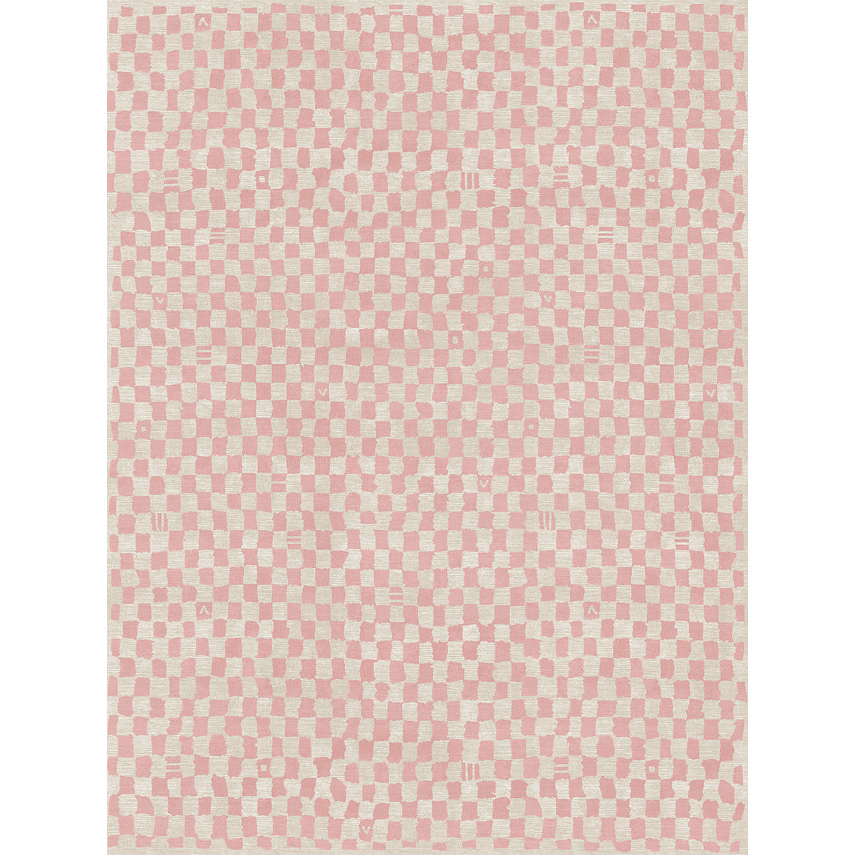 Metro Checkered Malibu Pink & White Rug