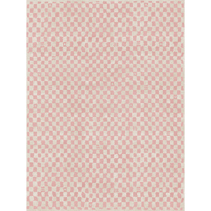 Metro Checkered Malibu Pink & White Rug
