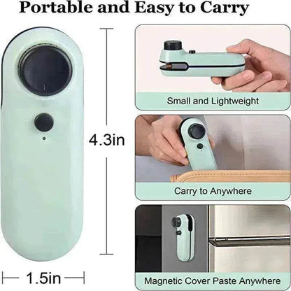 2-in-1 Mini Bag Sealer & Cutter: Rechargeable Heat Seal