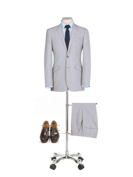 CRÉEZ VOTRE PACKAGE : Costume gris clair slim (Le package comprend un costume 2 pièces, une chemise, une cravate ou un nœud papillon, une pochette assortie et des chaussures)
