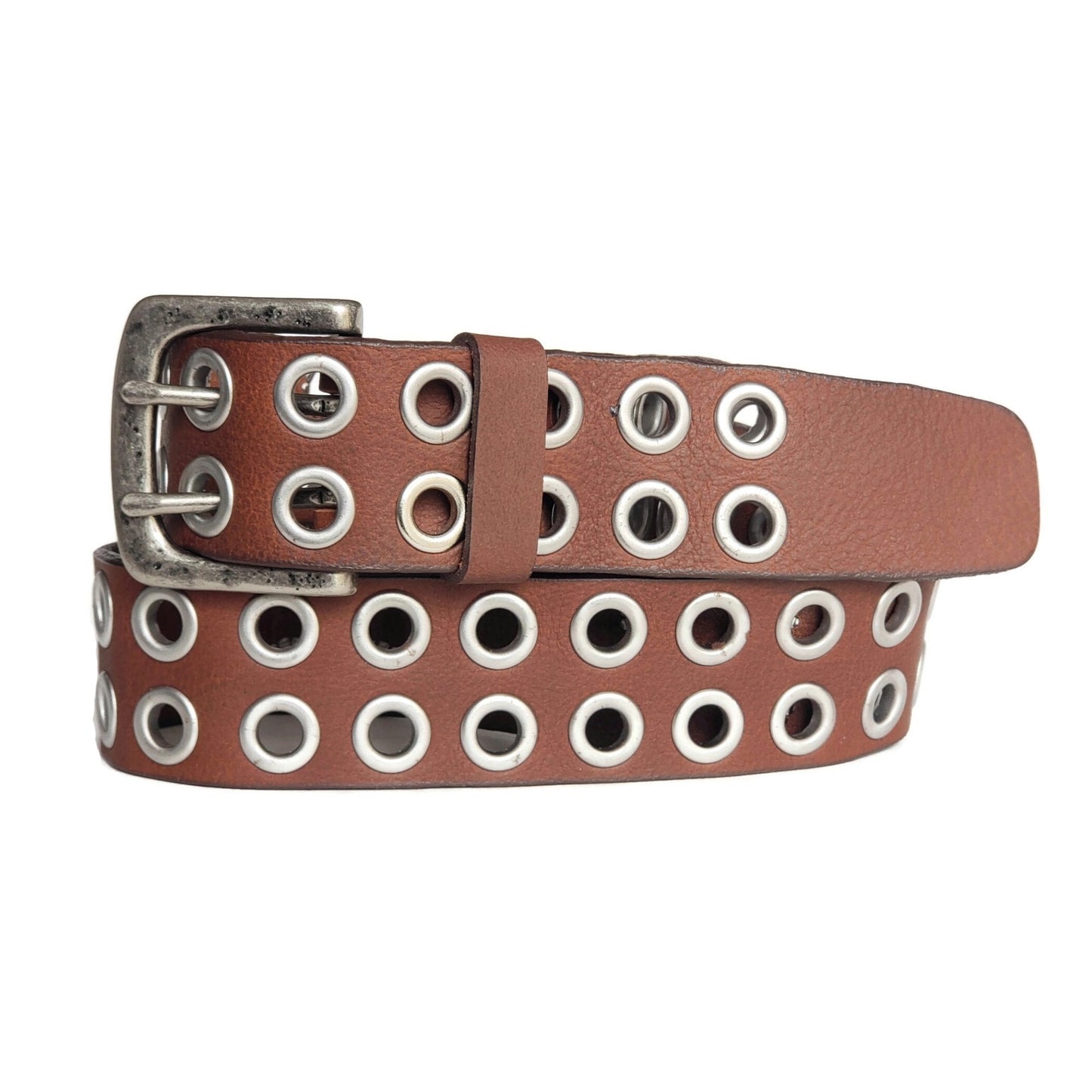 Brixton - Black Double Grommet 100 % Full Grain Leather Belt