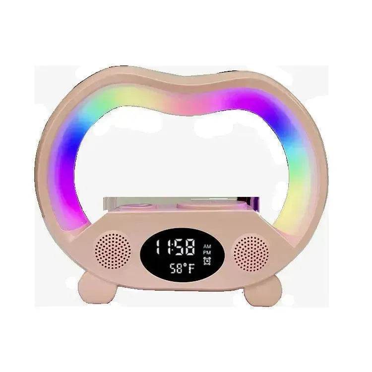 Lampe de table LED Chargeur sans fil multifonction Veilleuse Haut-parleur Bluetooth